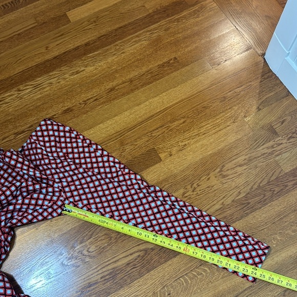 St. John Collection Red Blue Lattice Geometric Print Skinny Leg Ankle Pants 2 - Picture 14 of 15